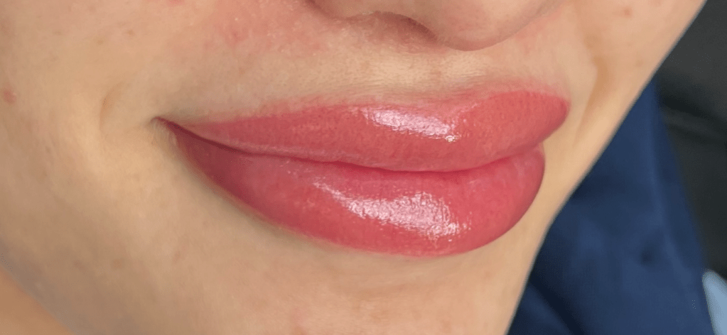 Lip blush cosmetic tattoo by Lucia  natural lip tint and definition